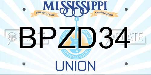 BPZD34 Mississippi License Plate