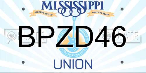 BPZD46 Mississippi License Plate
