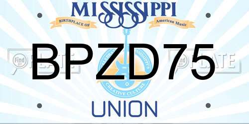 BPZD75 Mississippi License Plate