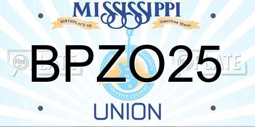 BPZO25 Mississippi License Plate