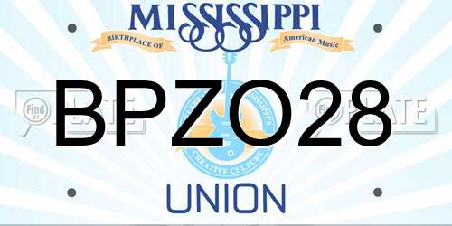 BPZO28 Mississippi License Plate