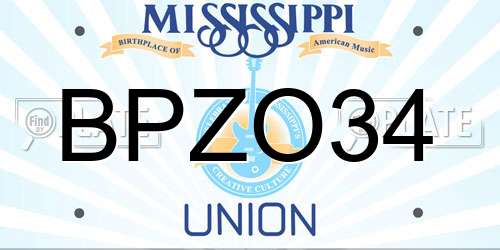 BPZO34 Mississippi License Plate