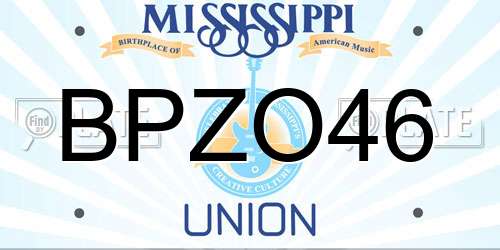 BPZO46 Mississippi License Plate