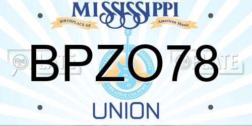 BPZO78 Mississippi License Plate