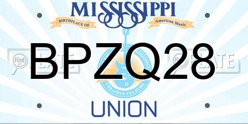 BPZQ28 Mississippi License Plate