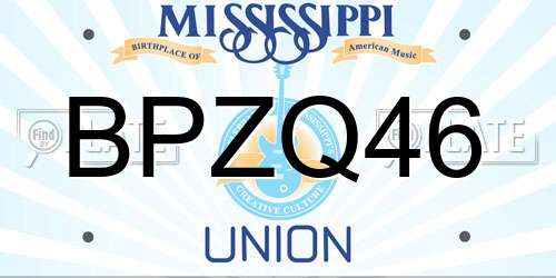 BPZQ46 Mississippi License Plate