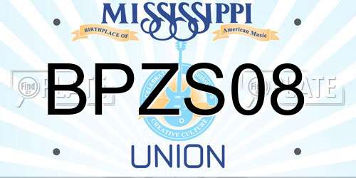 BPZS08 Mississippi License Plate
