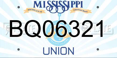 BQ06321 Mississippi License Plate