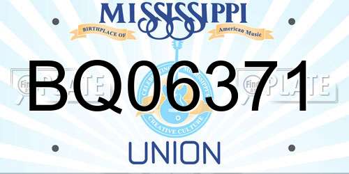 BQ06371 Mississippi License Plate