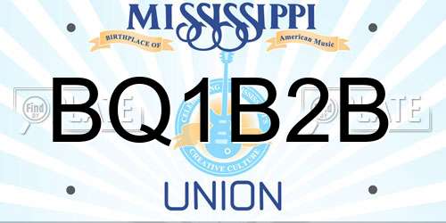 BQ1B2B Mississippi License Plate