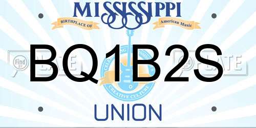 BQ1B2S Mississippi License Plate