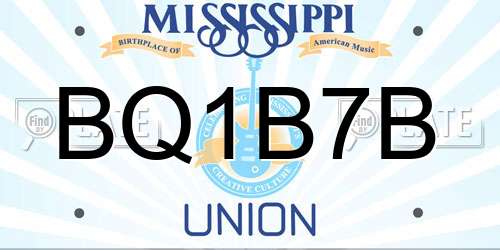 BQ1B7B Mississippi License Plate