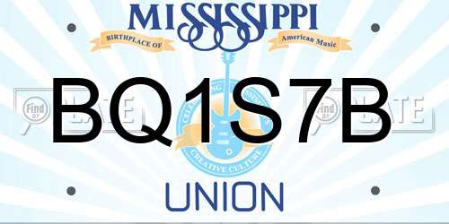 BQ1S7B Mississippi License Plate