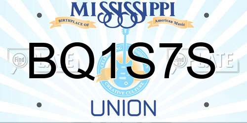 BQ1S7S Mississippi License Plate