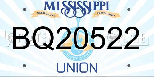 BQ20522 Mississippi License Plate
