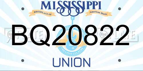 BQ20822 Mississippi License Plate