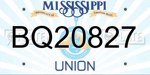 BQ20827 Mississippi License Plate