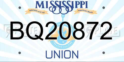 BQ20872 Mississippi License Plate