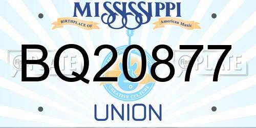 BQ20877 Mississippi License Plate