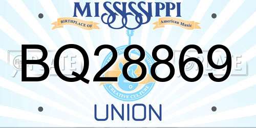BQ28869 Mississippi License Plate