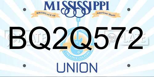BQ2Q572 Mississippi License Plate