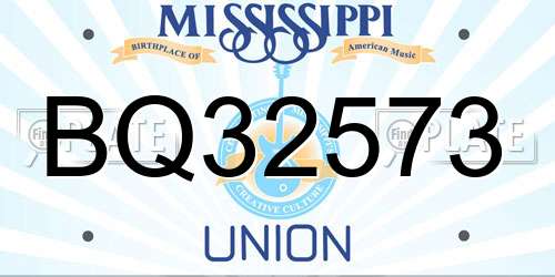 BQ32573 Mississippi License Plate