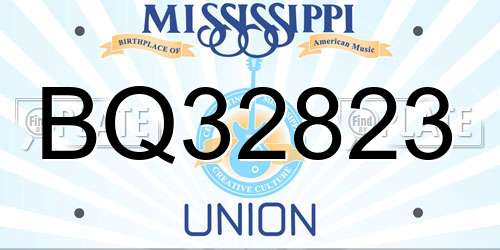 BQ32823 Mississippi License Plate