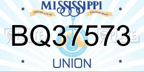 BQ37573 Mississippi License Plate