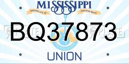 BQ37873 Mississippi License Plate