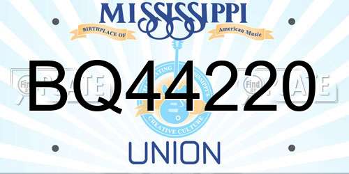 BQ44220 Mississippi License Plate