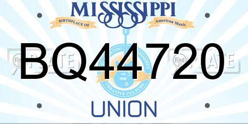 BQ44720 Mississippi License Plate