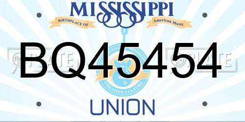 BQ45454 Mississippi License Plate
