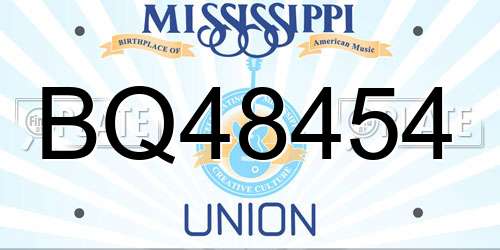 BQ48454 Mississippi License Plate