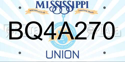 BQ4A270 Mississippi License Plate