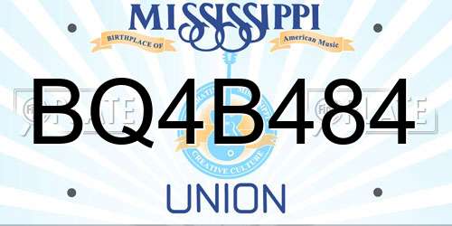 BQ4B484 Mississippi License Plate