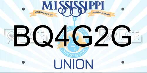 BQ4G2G Mississippi License Plate