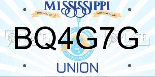 BQ4G7G Mississippi License Plate