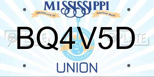 BQ4V5D Mississippi License Plate