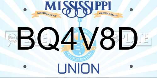 BQ4V8D Mississippi License Plate