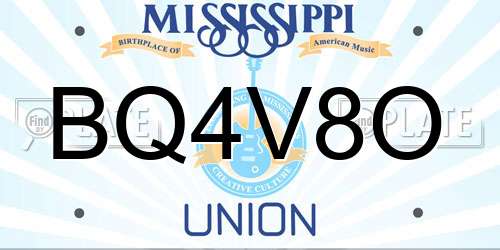 BQ4V8O Mississippi License Plate