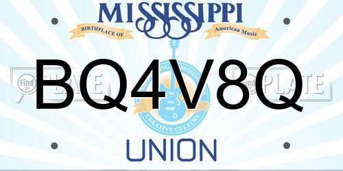 BQ4V8Q Mississippi License Plate