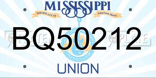 BQ50212 Mississippi License Plate