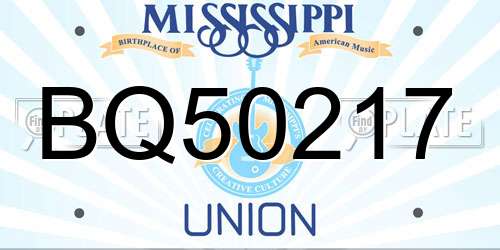 BQ50217 Mississippi License Plate