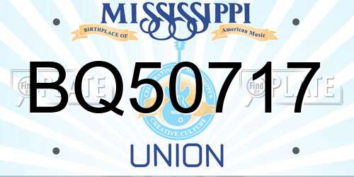 BQ50717 Mississippi License Plate