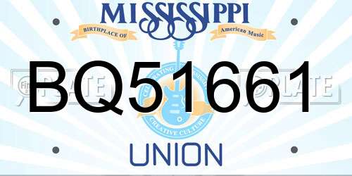 BQ51661 Mississippi License Plate