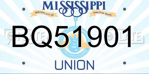 BQ51901 Mississippi License Plate