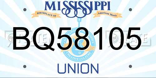 BQ58105 Mississippi License Plate