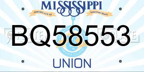 BQ58553 Mississippi License Plate