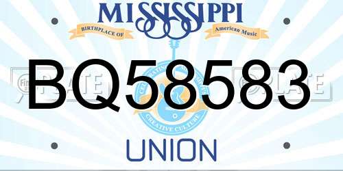 BQ58583 Mississippi License Plate