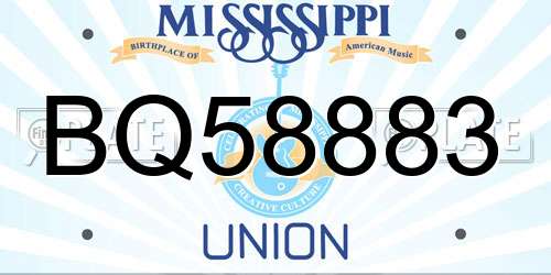 BQ58883 Mississippi License Plate